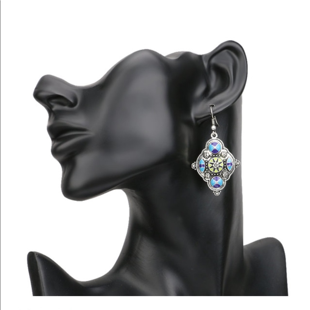 Winslow Enamel India Vintage Drop Earrings